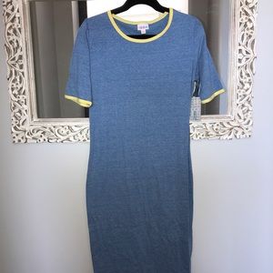 BNWT LuLaRoe Julia Dress Size XL Heather Blue